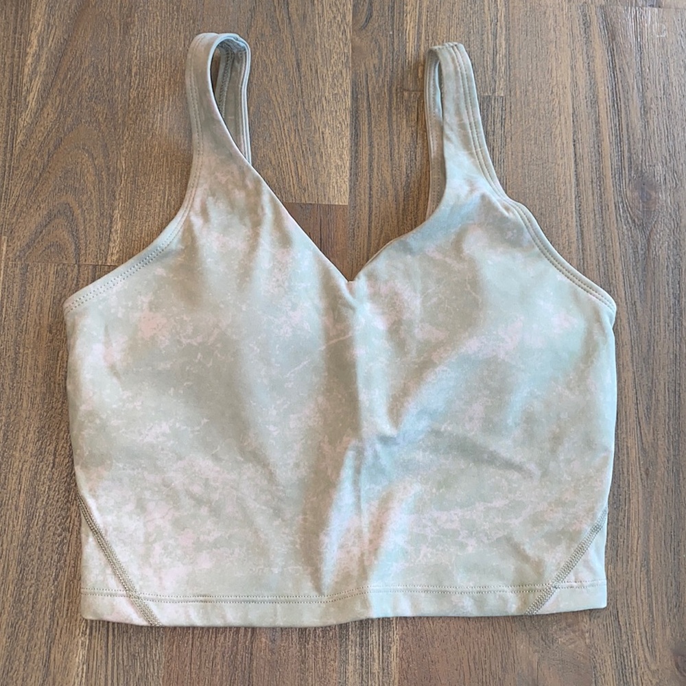🎈Dragon Fit Sports Bra Tie Dye Green & Pink, Shelf Bra, Removable Pads, XS